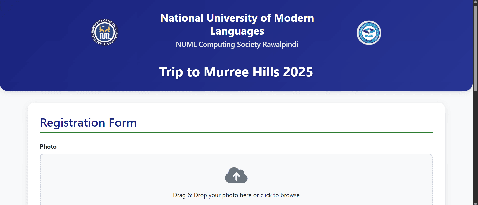 NCSR Trip Registration